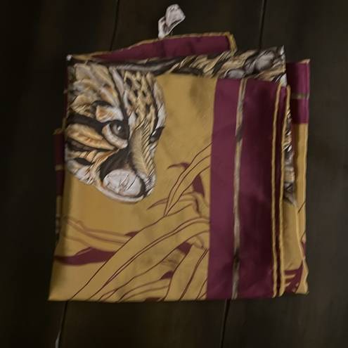 Salvatore Ferragamo   red & gold ocelot scarf