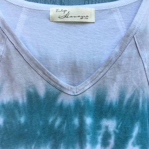 Vintage Havana  brand V-Neck Tie Dye Shirt Tee Top