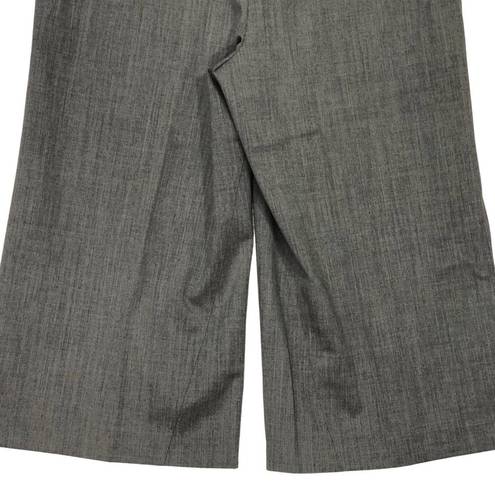 Lafayette 148  Womens Sz 12 Wide Leg Culottes Crop Pants Wide Wool Stretch Gray