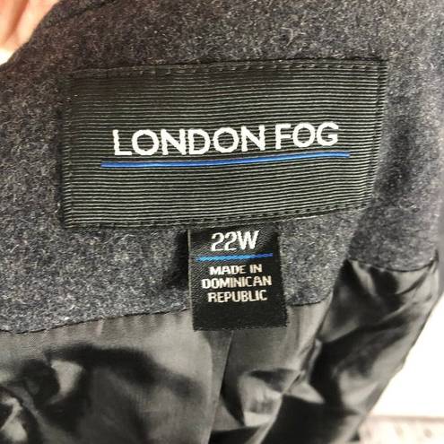 London Fog  long charcoal gray coat with scarf size 22 W