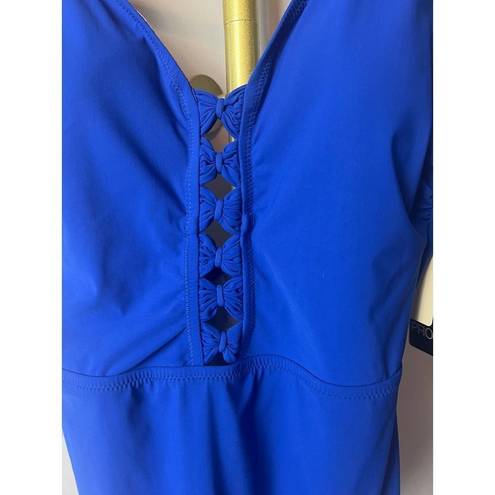 Gottex  Date Night Sapphire V-Neck One Piece Swimsuit NWT Sz. 10