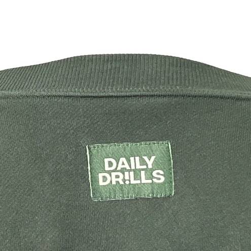 Daily Drills  Cropped Crew Neck Reversible Sweatshirt French Terry Size Small