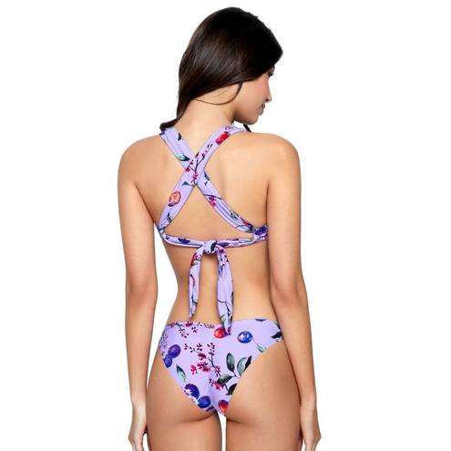 PilyQ New.  lilac fruit bikini top. Large but adjustable. Retails $80