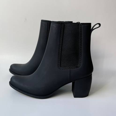 Jeffrey Campbell JC Play Matte Black Rubber Heeled 'Hurricane' Boots