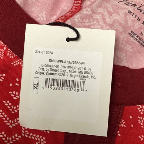 One Piece Hearth & Hand Magnolia  Pajamas Unisex Adult Red & White “Snowflake” XL