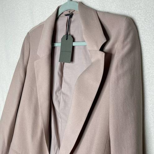 ALLSAINTS  Aleida Notch Lapel Open Front Long Sleeve Blazer Jacket Rose Pink 8