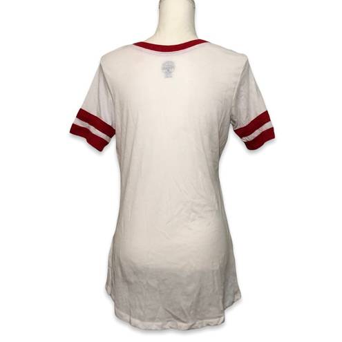 Rivalry Threads NWOT White Red Nebraska Huskers Ringer Tee Shirt Top New Gameday Cornhuskers