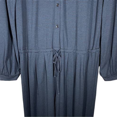 One Piece Calida Bodywear  Striped Pajamas Modal Cotton Blend Blue Black Small