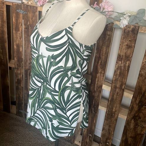 Eliane Rose  camisole V neck tank top Cream Green tropical shirt New Size Large