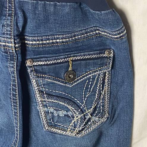 indigo. Blue Maternity Jeans Decorative Back Pockets Sm