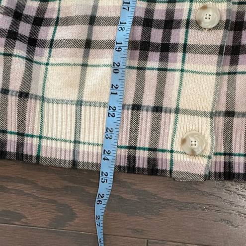 Loft  Soft Plaid Button Up Cardigan Size Large NWT