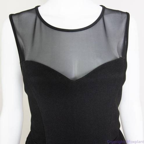 Bisou Bisou  black mesh sheer top peplum dress, women's size 4