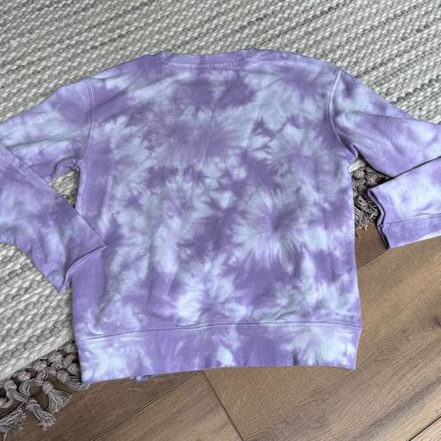 Joy Lab  Sweatshirt Medium Pullover Womens Purple White Tie Dye Long Sleeve Top