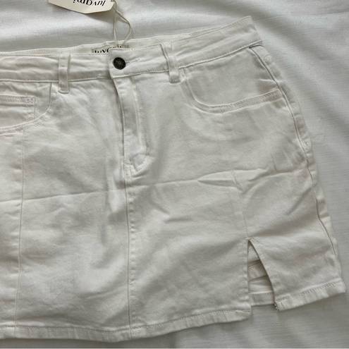 NWT White denim skort size large