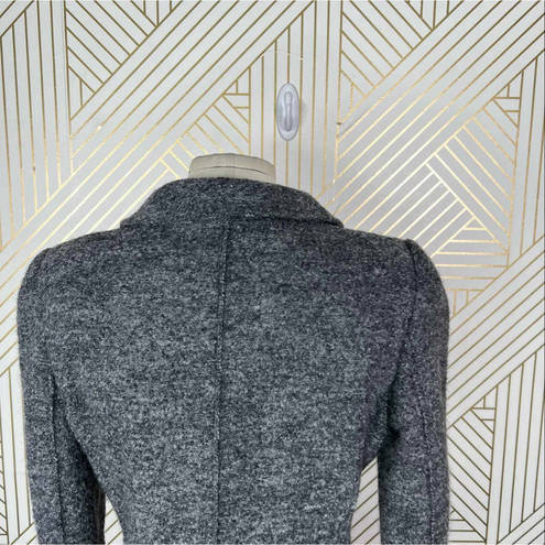 Philosophy  di Alberta Ferretti Gray Wool Tweed Fringe Blazer Size US 8