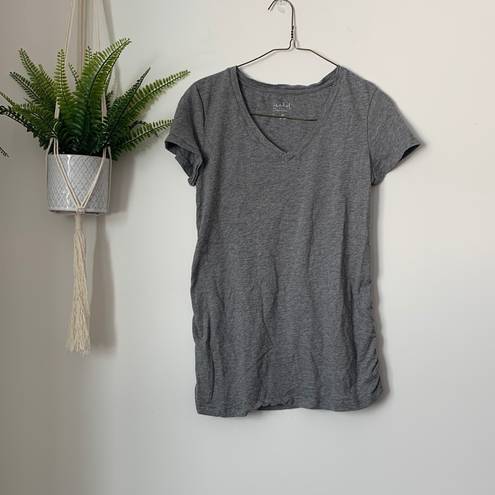 Isabel Maternity  Light Gray V Neck Tee