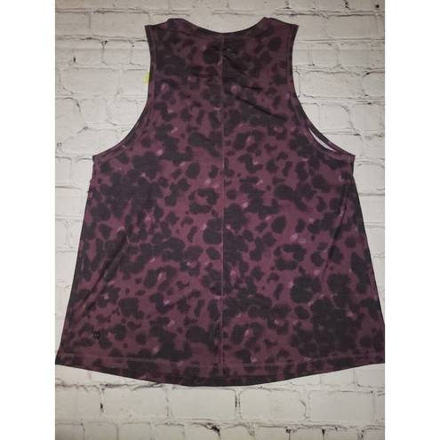 All In Motion Nwt WOMEN'S LEOPARD PRINT ACTIVE TANK TOP-  MULBERRY SIZE XS