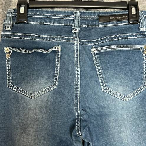 Twenty One  BLACK BY RUE 21 HIGH WAISTED JEGGING FLEX BLUE JEANS SIZE 7/8