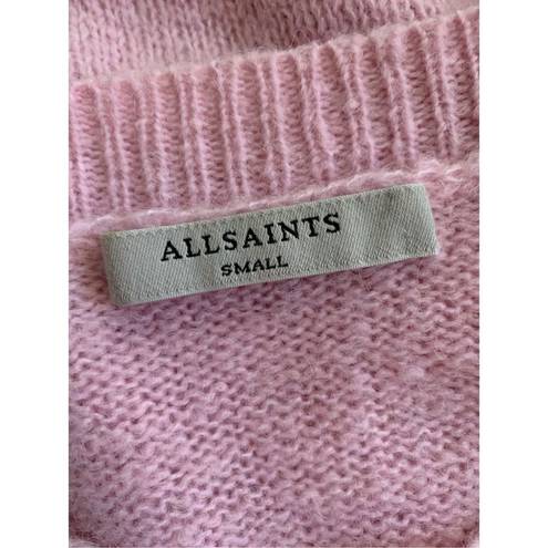 ALLSAINTS  Aris Wool Blend Boatneck Jumper Sweater in Baby Pink Size S