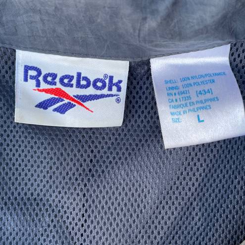 Reebok Vintage 90s  Zip Up Windbreaker Black Blue Jacket