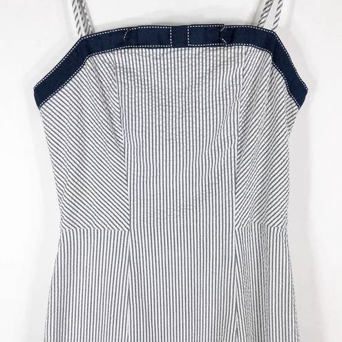 Isaac Mizrahi  for Target Size 2 Dress Seersucker Blue Adjustable Sleeveless 1299