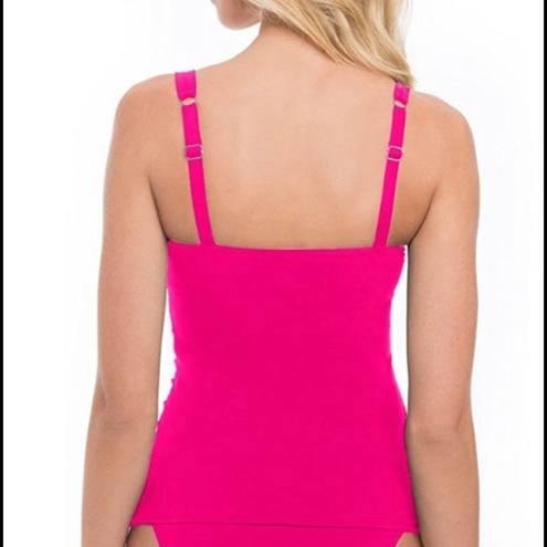 Gottex New. Pink  ruched tankini top. 32D. New