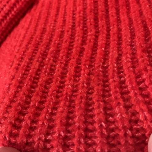 Pilcro  womens small oversized anthropologie red rust knit cowl turtleneck sweate