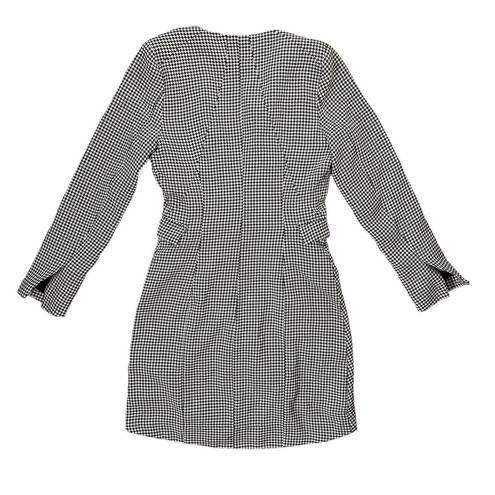 Jason Wu Houndstooth Asymmetrical Pleated Blazer-Style Wrap Mini Dress