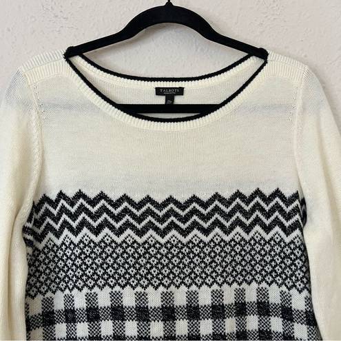 Talbots  Wool Blend Geometric Print Crew Neck Sweater Size 1XP