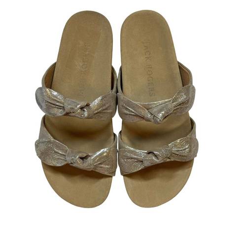 Jack Rogers Women's Annie Double Knot Comfort Sandal Platinum 6.5 NEW