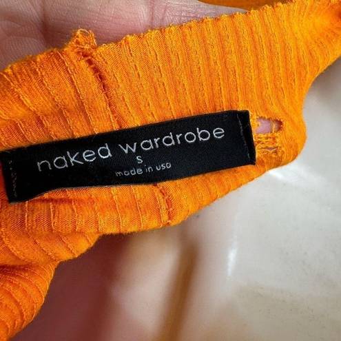 Naked Wardrobe  All Snatched Up Sleeveless Body-Con Dress orange