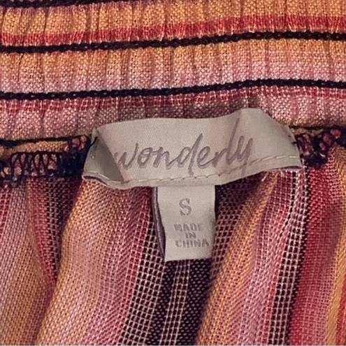 Wonderly  Striped Bohemian Flare Bell Sleeve OTS Blouse S