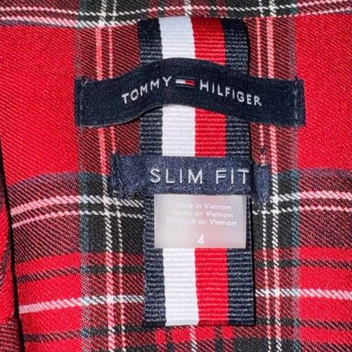 Tommy Hilfiger   Red Plaid One-Button Blazer size 4 slim