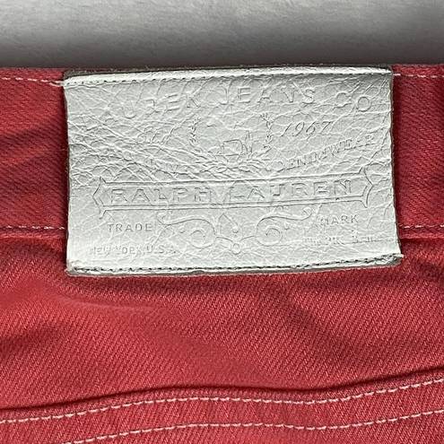 Krass&co Lauren Jeans  Ralph Lauren Coral Jeans white stitching Womens Size 8 - spot