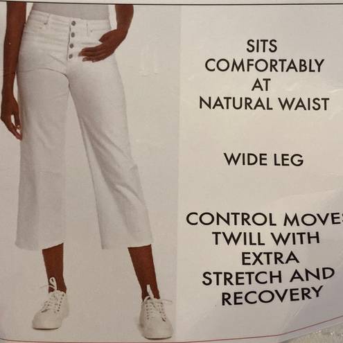 Skinny Girl  highrise button front cropped jeans pants wide leg white 33/25 NEW