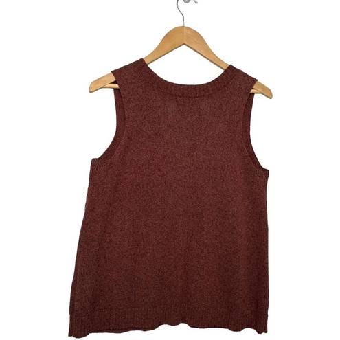 Anthropologie  Camilla V Neck Knit Sweater Tank Vest Brown S