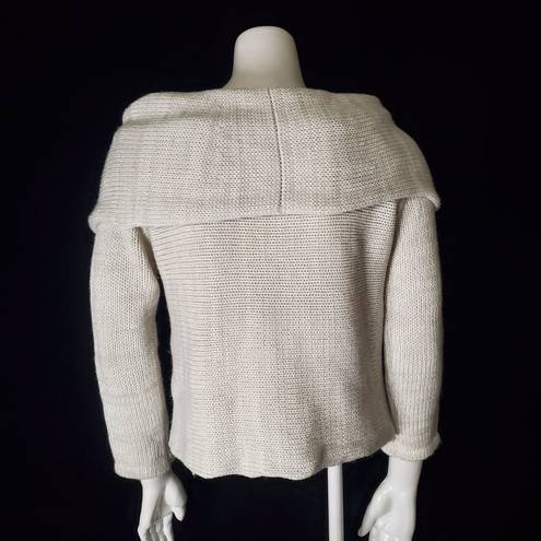 SEEK the Label  Cream & White Cowl Neck Sweater (S)