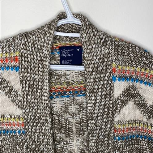 American Eagle  tribal poncho short sleeve sweater size S