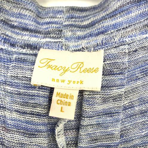 Tracy Reese  Women's Size L Long Sleeve Open Front Casual Cardigan Sweater Blue