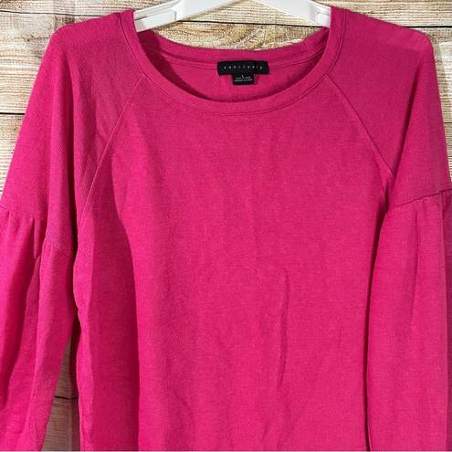 Sanctuary cozy lightweight puff sleeves pink pullover sweater women’s Size Large