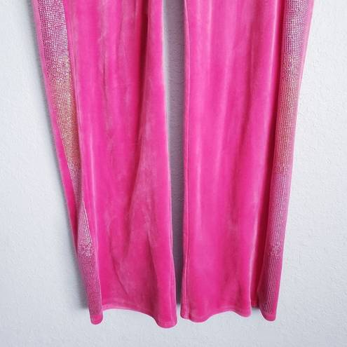 Juicy Couture  25th‎ Anniversary Pink Rhinestone Velour Pant