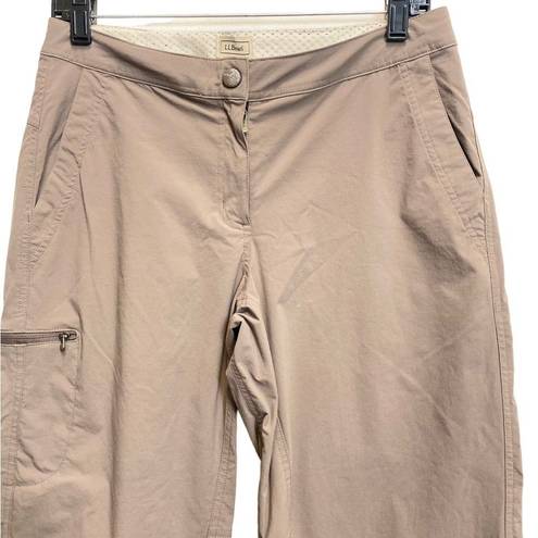 L.L.Bean  Size 8 Reg Comfort Trail Capri Brown Stretch Nylon Outdoor Hiking Cargo