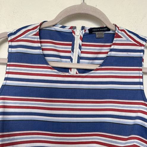 Tommy Hilfiger  Peplum Top SMALL red Blue nautical Striped Sleeveless