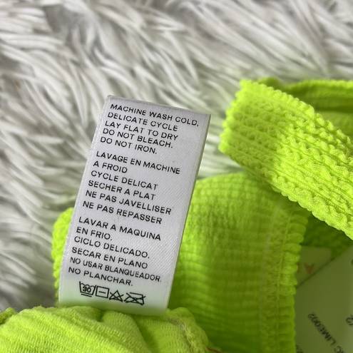 Good American  Women’s Always Fits Scoop Neck Bikini Top in Electric Lime sz 1/2