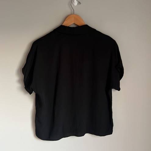 Frank And Oak  The Camp Collar Blouse in Black