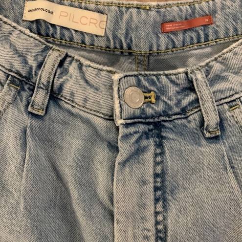 Pilcro NWT  x Anthropologie High Rise Pleated Denim Jean Shorts Size 28