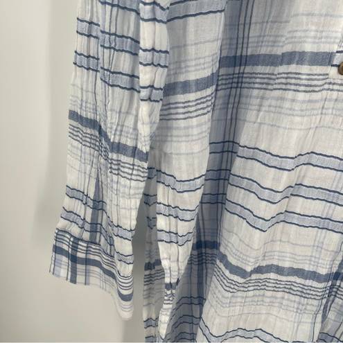 Pilcro and the Letterpress  Tunic Dress Coverup Blue Plaid Gauzy Light SZ Large