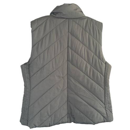 Krass&co NY &  Gray Quilted Sleeveless High Neck Full Zipper Vest Women Sz XL