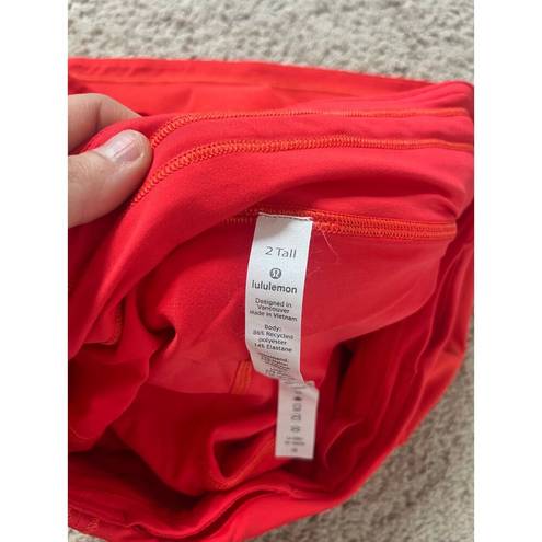 Lululemon  Pace Rival Skirt (Tall) *4-way Stretch Carnation Red Size 2 Tall