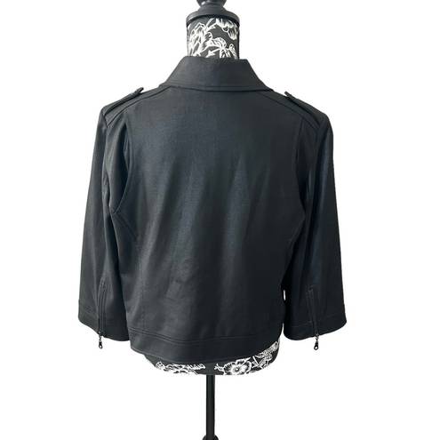 Cache  Women’s Black Moto Jacket Denim Material large